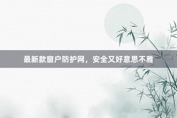 最新款窗户防护网，安全又好意思不雅